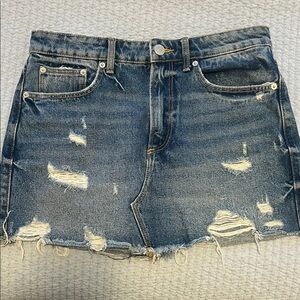 Zara Blue Distressed Mini Skirt